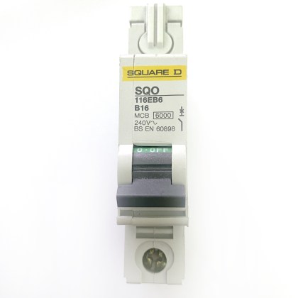 Square D SQO 116EB6 B16 16A 16 Amp MCB Circuit Breaker Type B